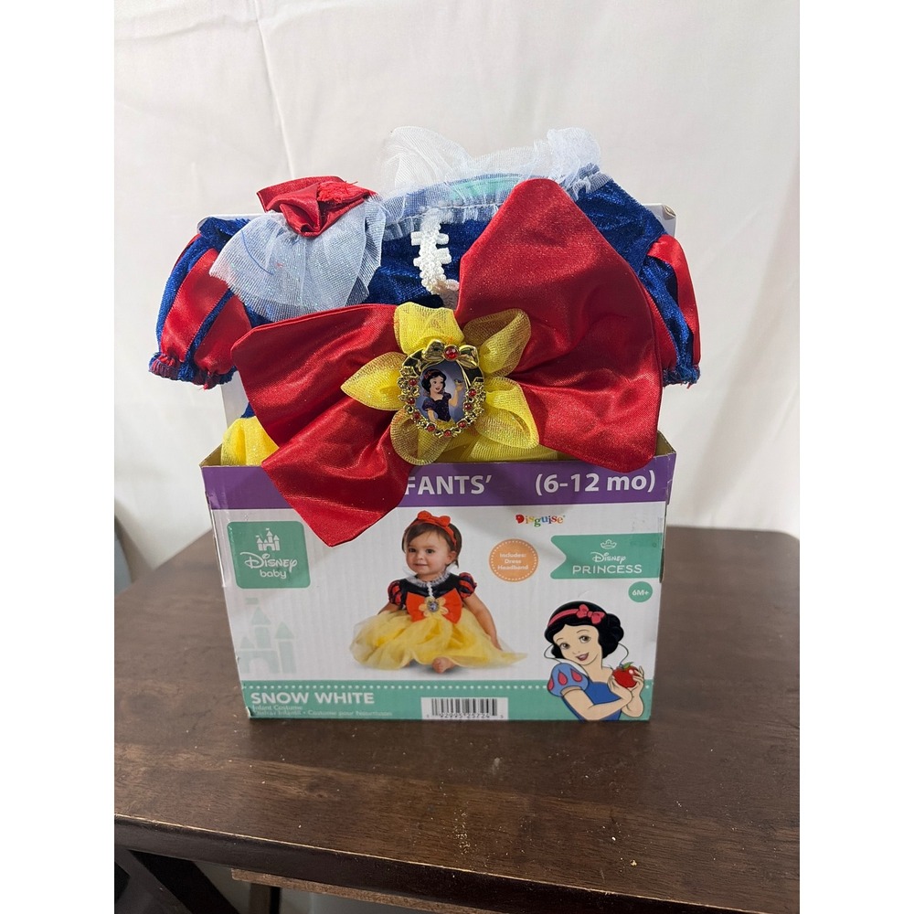 Disney Snow White Costume Infant 6-12M Yellow Blue New 2pc Dress Headband Set